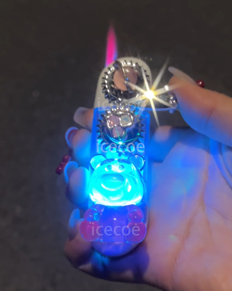 Cartoon luminous Transparent 3D bear dimensional lighter