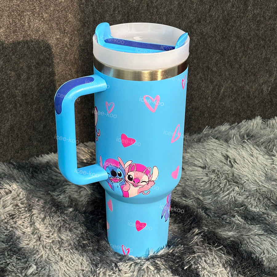 40oz Blue Love Stitch And Angel Tumbler 🚢Free Shipping🚢