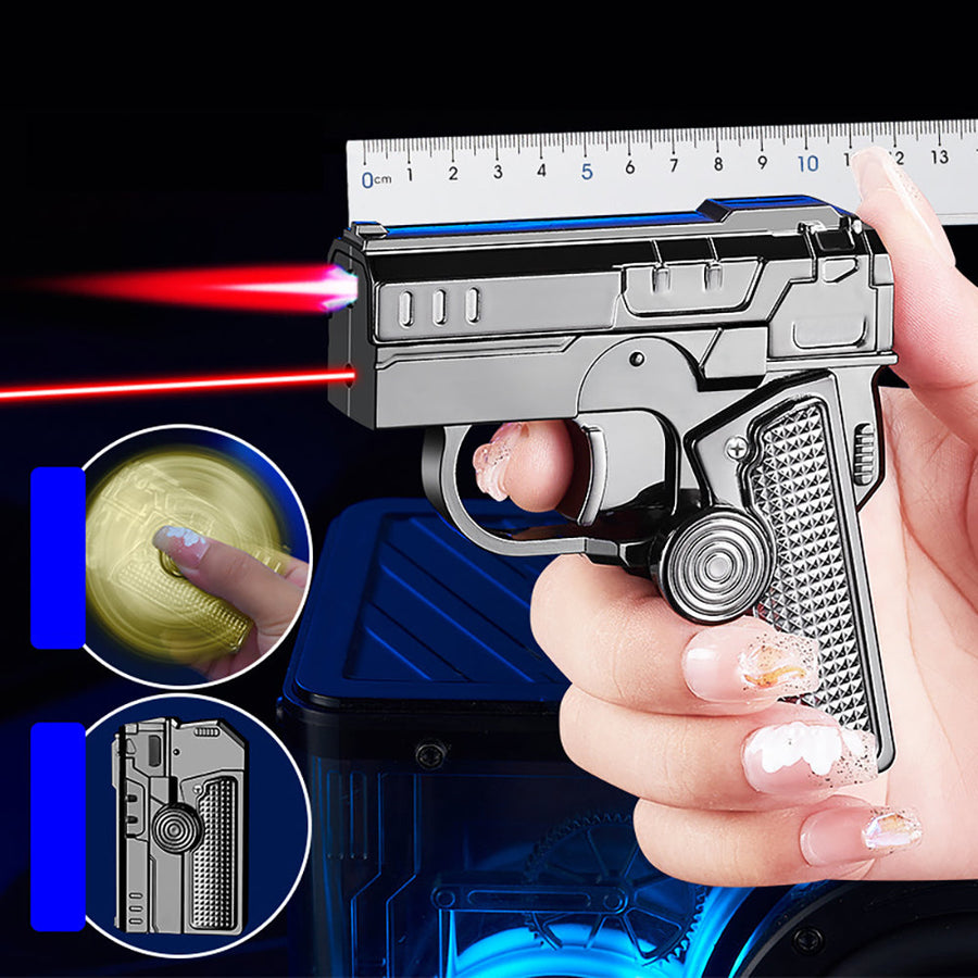 Folding Fingertip Gyro Windproof Inflatable Laser Lighter