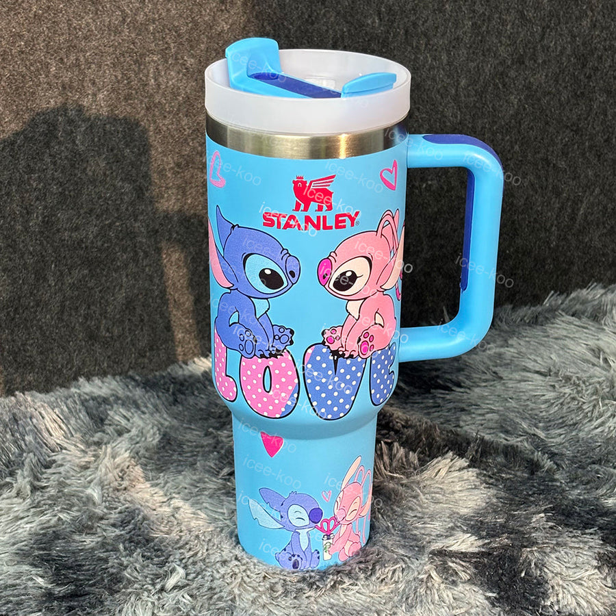 40oz Blue Happy Stitch Tumbler 🚢Free Shipping🚢