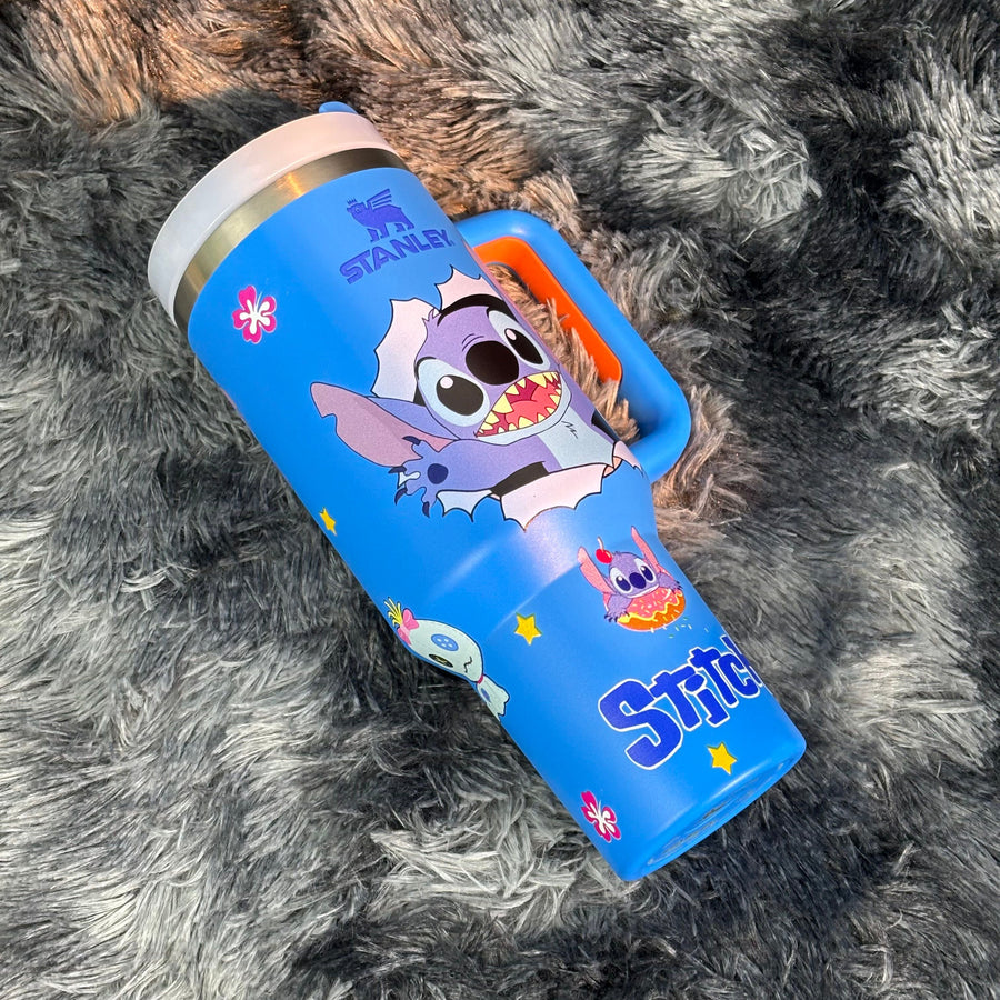 40oz Blue Happy Stitch Tumbler 🚢Free Shipping🚢